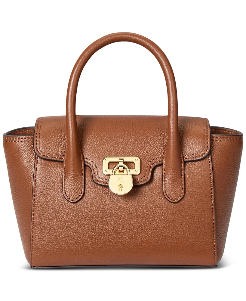 Lauren Ralph Pebbled Leather Small Tanner Satchel