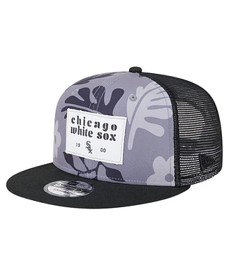 New Era Men's Black Chicago White Sox Bikini Bottom Trucker 9FIFTY Snapback Hat