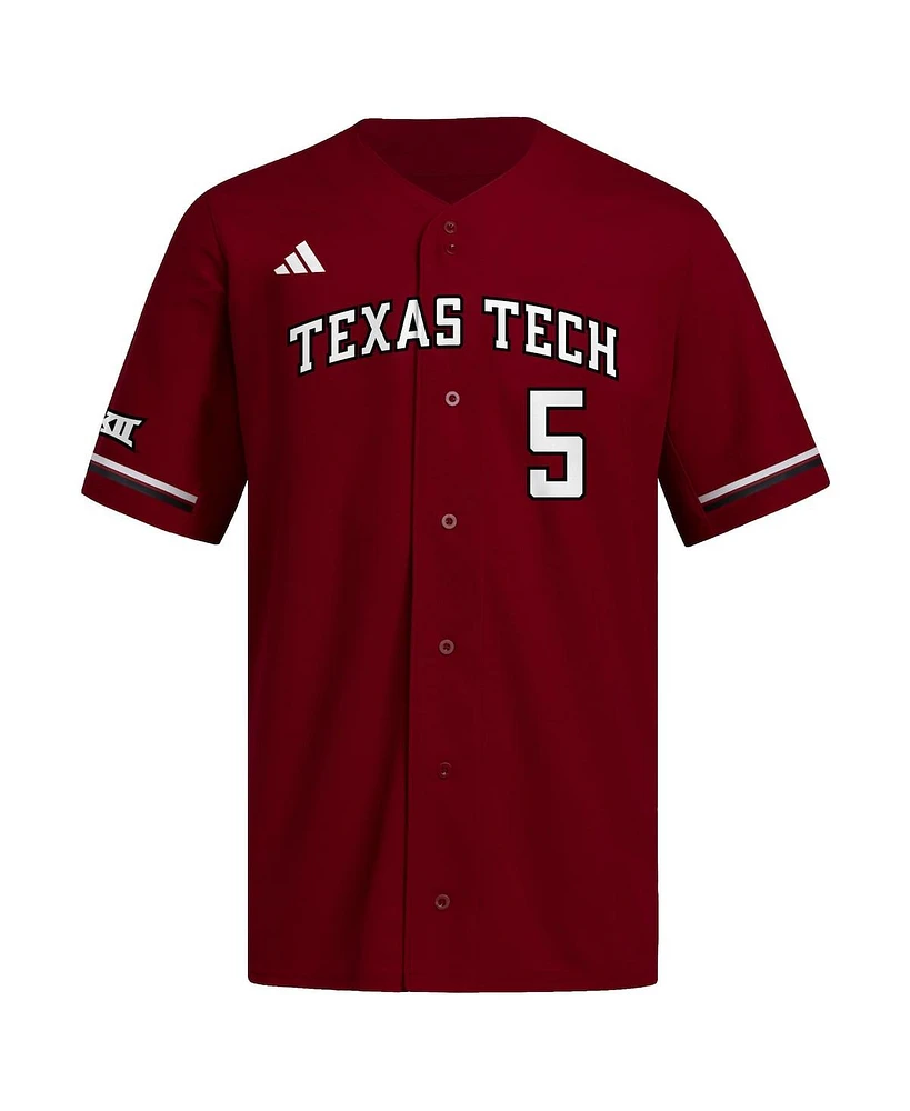 Adidas Men's Patrick Mahomes Red Texas Tech Raiders Replica Baseball Jersey