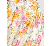 City Studios Juniors' Cotton Floral Clip-Dot Bow-Back Dress