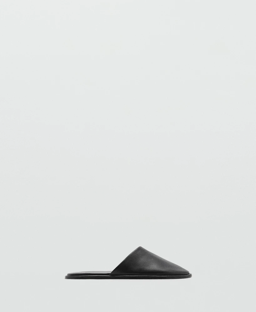 Mango Women's Backless Leather Shoes