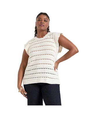 June + Vie Women's Ruffled-Sleeve Top