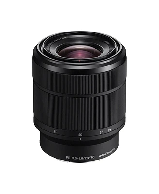 Sony Fe 28-70mm f/3.5-5.6 Oss Lens, Black, Bundle with 55mm Digital Essentials Filter Kit and 15x15" Lens Wrap