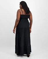 Derek Heart Trendy Plus Embroidered Lace Trim Sleeveless Maxi Dress