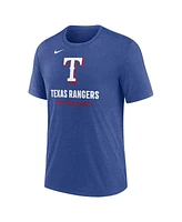 Nike Men's Heather Royal Texas Rangers Logo Tri-Blend T-Shirt