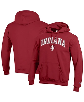 Champion Men's Crimson Indiana Hoosiers Arched Logo Fleece Pullover Hoodie