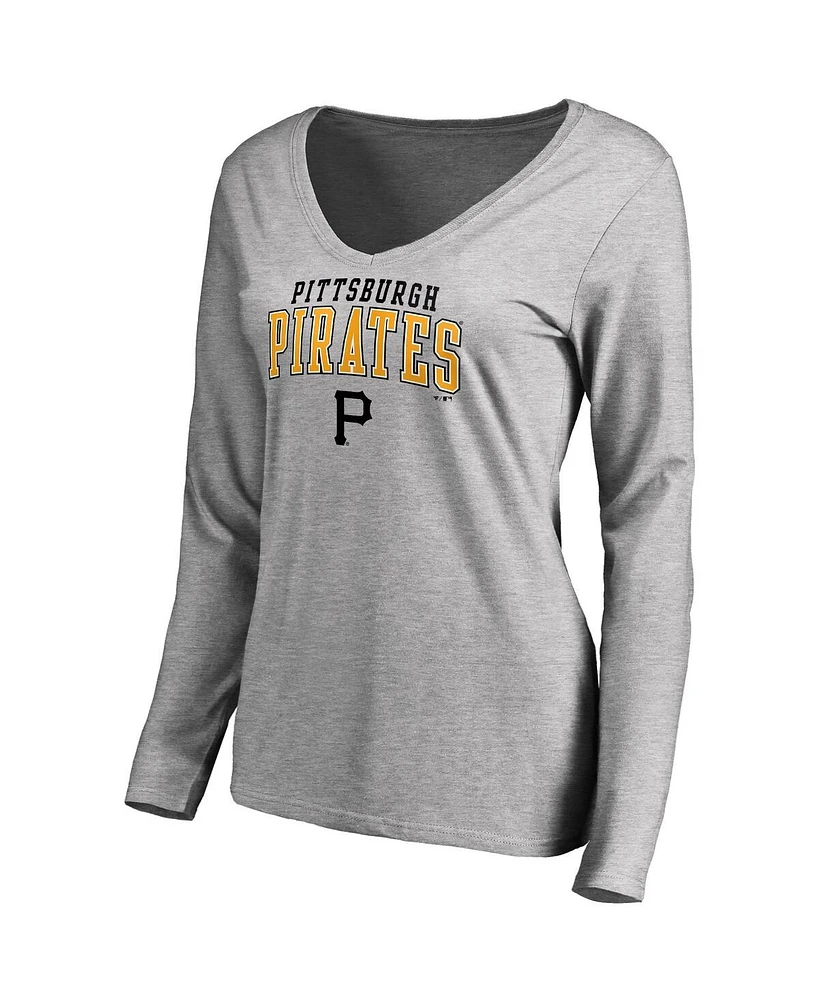 Fanatics Women's Black/Heather Gray Pittsburgh Pirates Short Long Sleeve T-Shirt Combo Pack