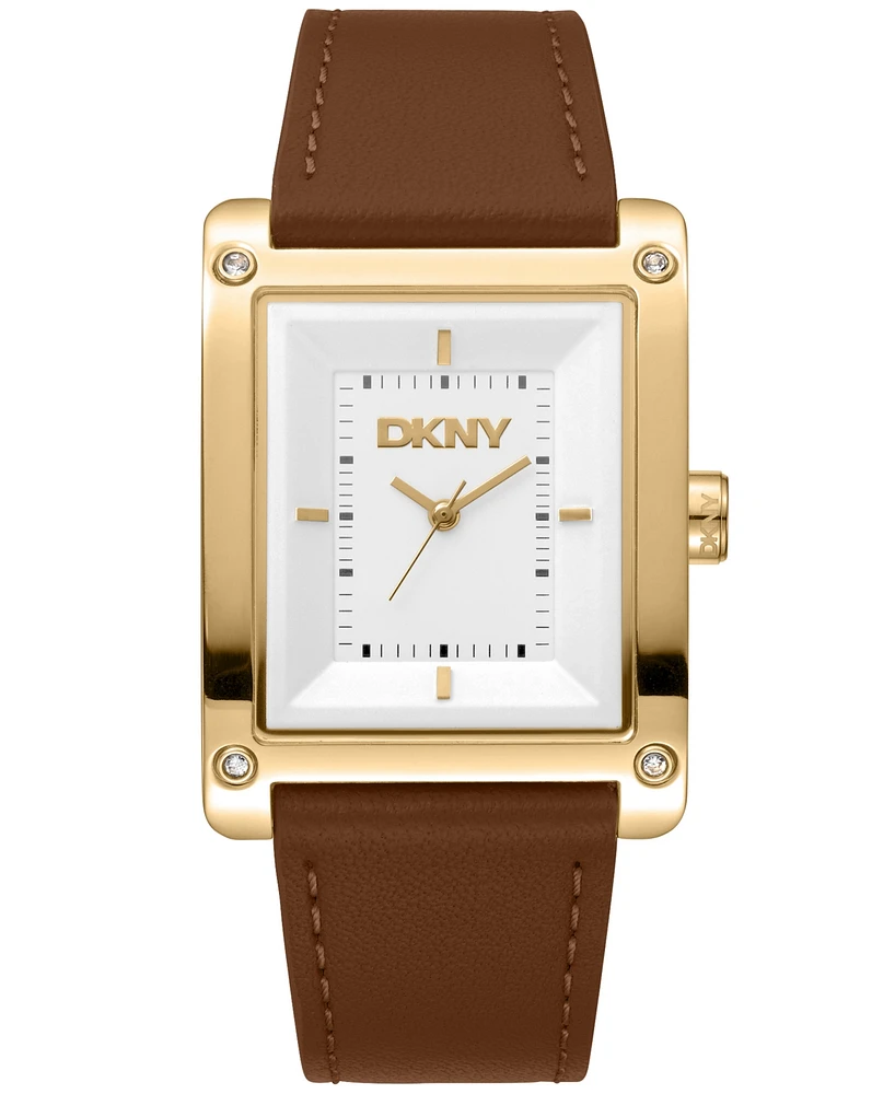 Dkny Women's Westside Maxi Leather Strap Watch