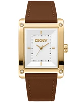 Dkny Women's Westside Maxi Leather Strap Watch
