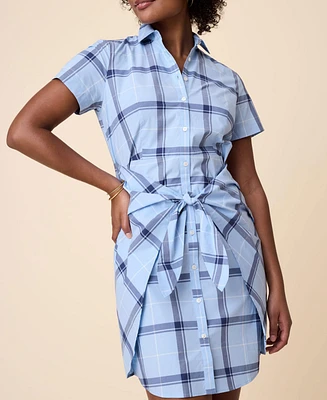UNTUCKit Women's Stretch Cotton Short Sleeve Caroline Shirt Dress