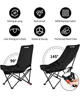 Naturehike Seastar Padded Camping Chair, Oversized 2-Position Adjustable Folding Chair, Portable Camp Chair with Side Pocket & Carry Bag
