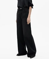 Mango Women's High-Waist Wide Leg Jeans