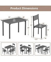 5 Piece Dining Table Set Industrial Style Kitchen Table and Chairs for 4