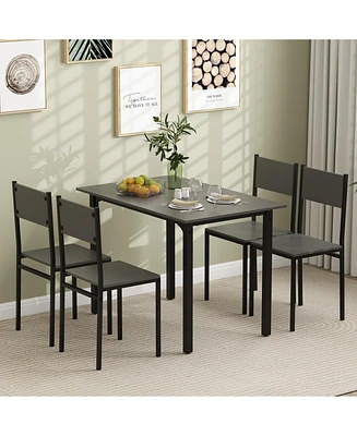 5 Piece Dining Table Set Industrial Style Kitchen Table and Chairs for 4