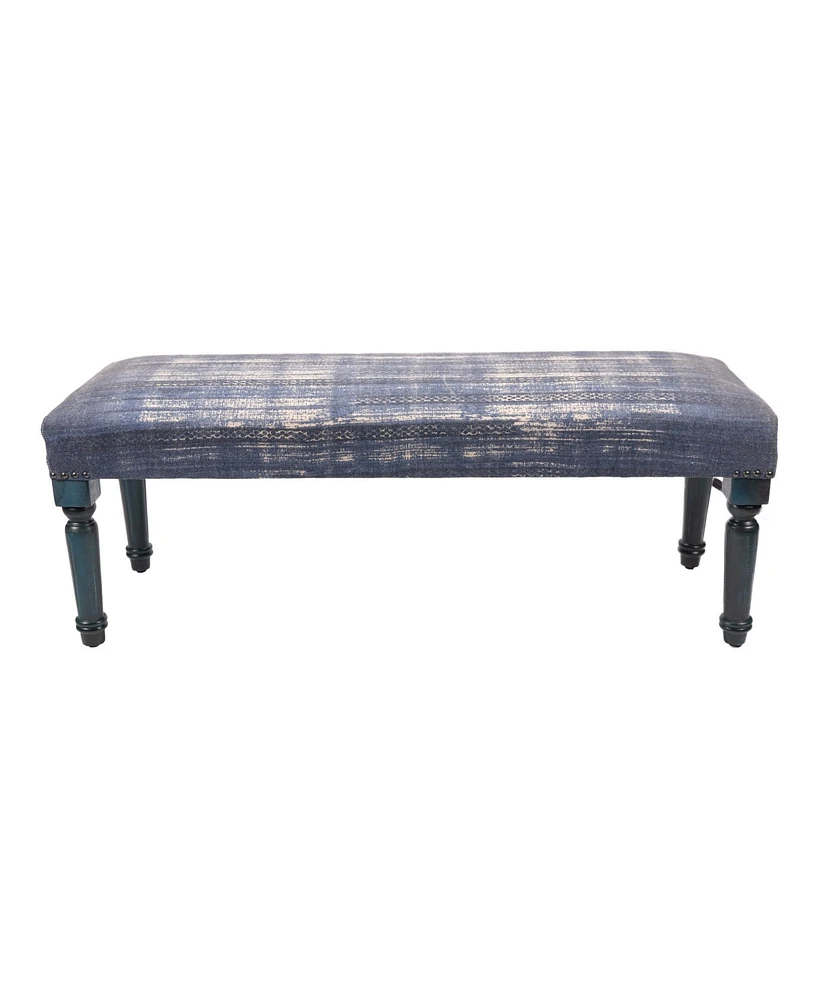 Abstract Design Upholstered Bench with Legs for Living Room or Entryway