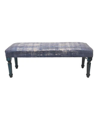 Abstract Design Upholstered Bench with Legs for Living Room or Entryway