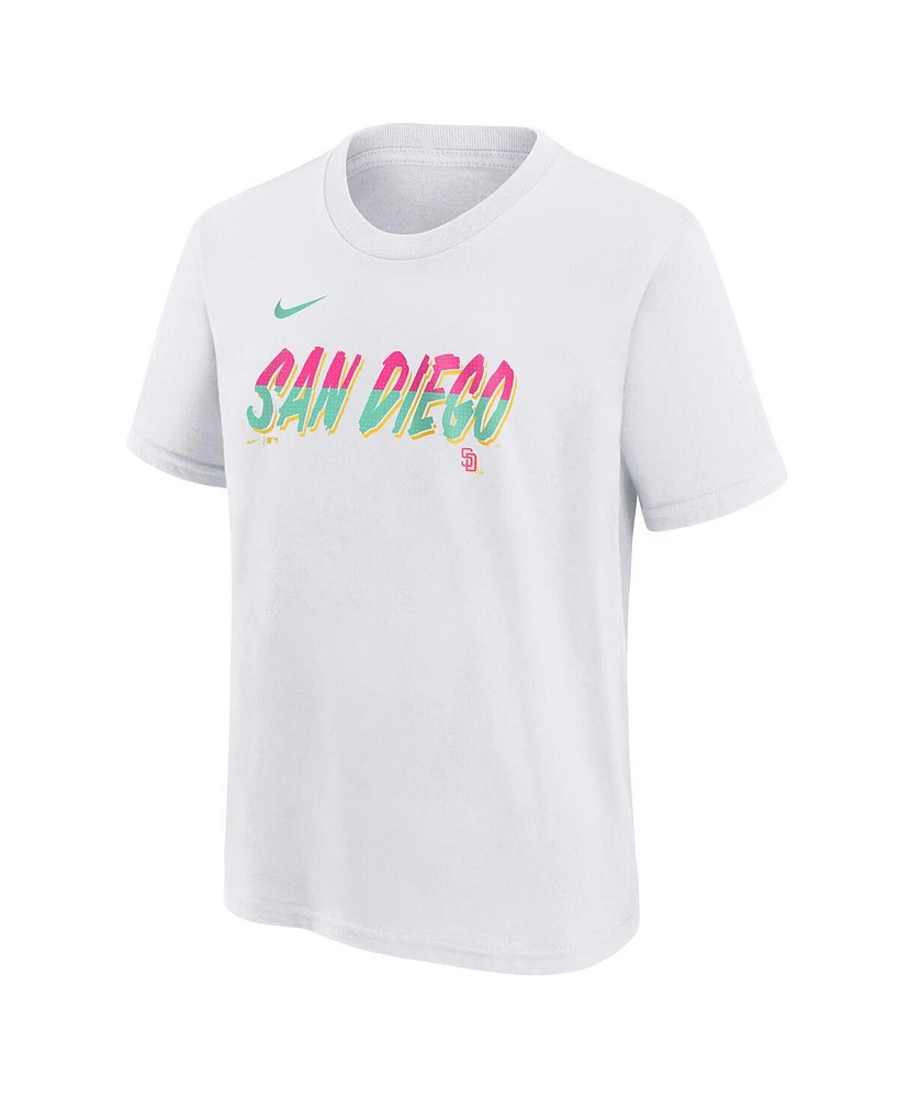 Nike Big Boys and Girls White San Diego Padres City Connect Wordmark T-Shirt
