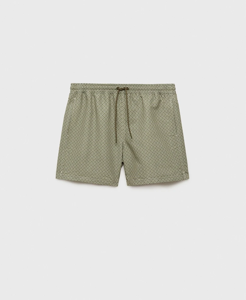 Mango Men's Geometric-Print Swim Trunks