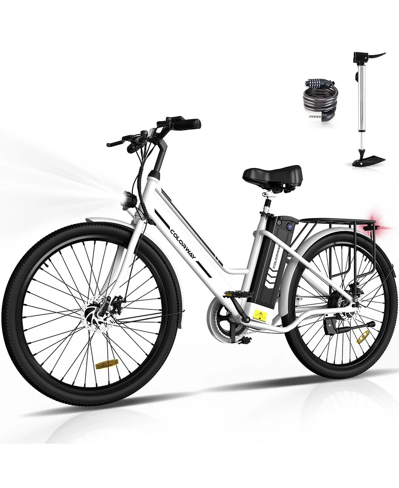 Colorway 26" Electric Bike for Woman, 500W Powerful Motor, 36V 12AH Removable Battery E Bike, , Max. Speed 19.9MPH Electric Bicycle UL2849