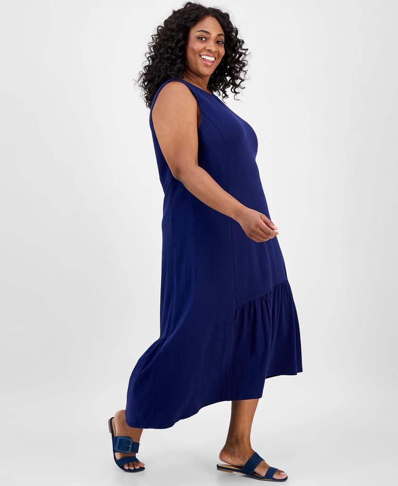 Jones New York Plus Ruffled High-Low Dress