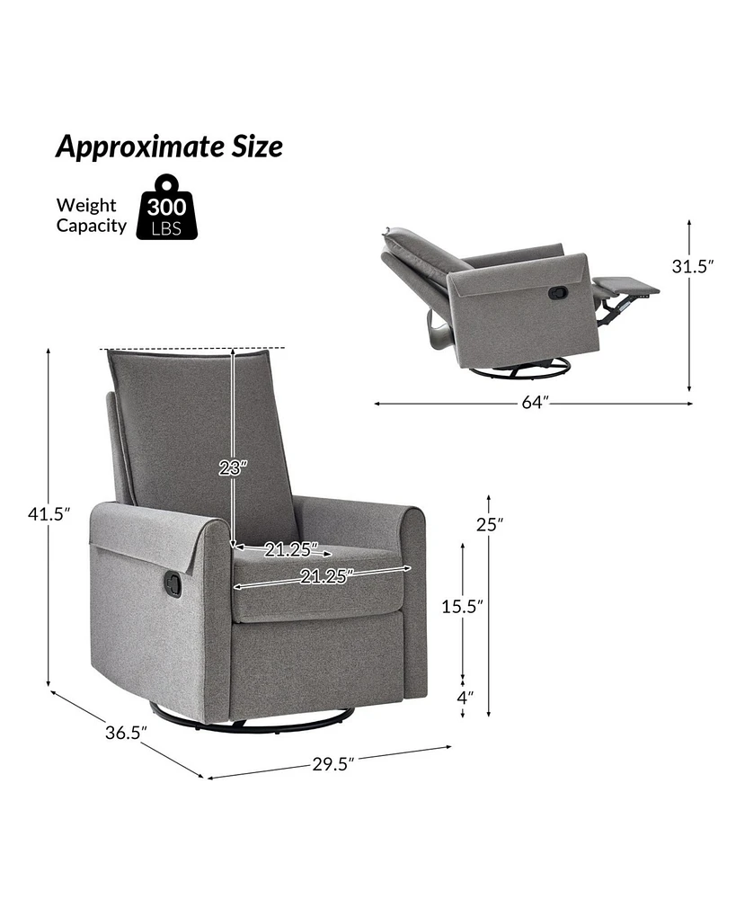 Lalia Swivel And Rocker Modern Recliner