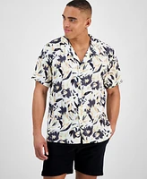Hugo by Hugo Boss Men's Abstract Floral Beach Shirt