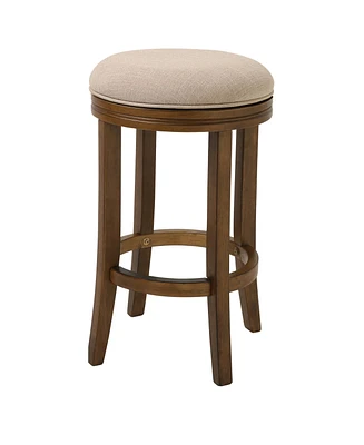 Backless Swivel Counter Height Bar Chair – Solid Wood Frame for Kitchen or Dining Use
