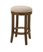 Backless Swivel Counter Height Bar Chair – Solid Wood Frame for Kitchen or Dining Use