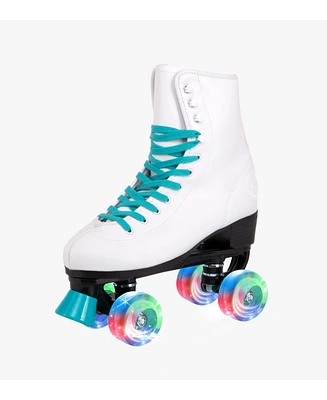 C7skates Vixen Quad Roller Skates (Sea Queen w Led, Women's 6 / Youth 5 / Men's 5)