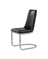 Set Of 2 Modern Dining Chairs With Horse Shoe Style Metal Base