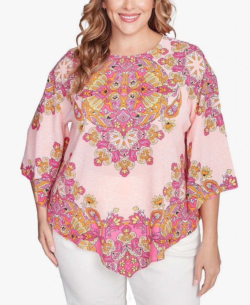 Ruby Rd. Plus Size Floral Medallion Tunic Top