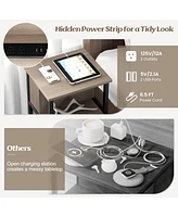 3-Tier End Table with Usb Ports & Power Outlets-1 Piece
