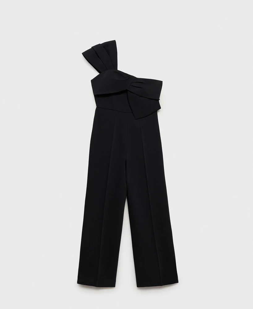 Mango Women's Draped Neckline Long Jumpsuit