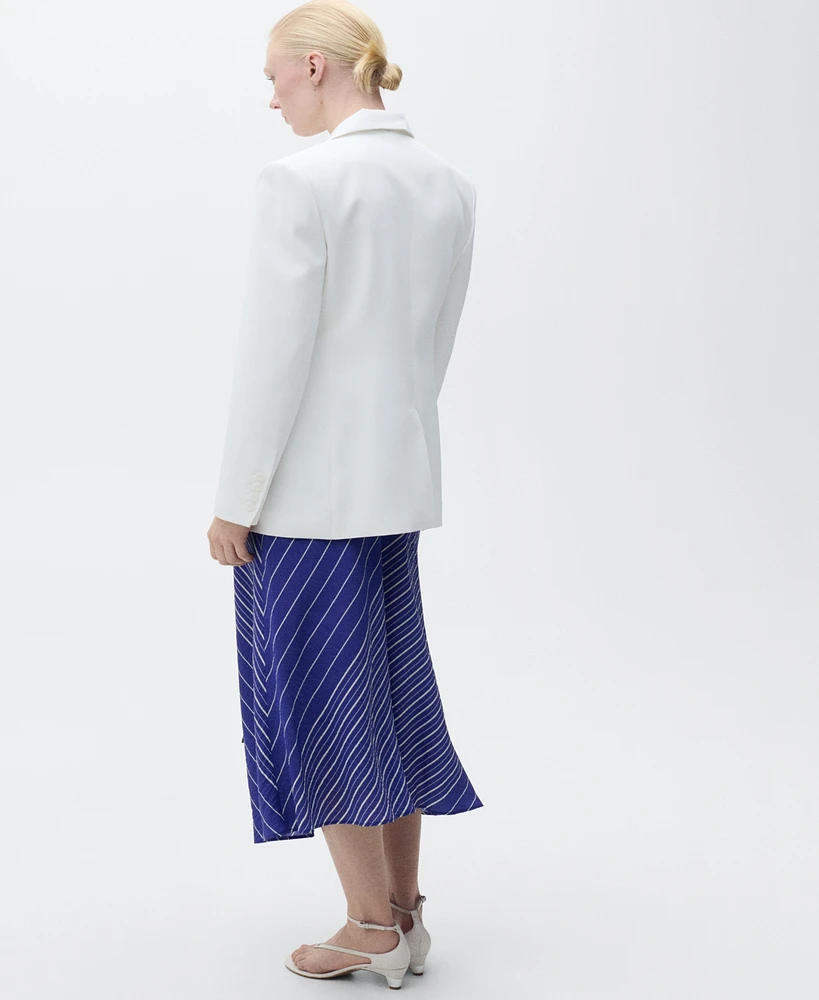 Mango Women's Belt Striped Midi Skirts