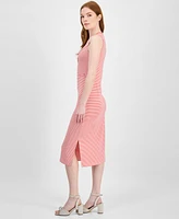 Tommy Hilfiger Women's Striped Crossover Midi Dress