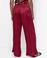 Dkny Women's Crushed Crease Wide-Leg Pants