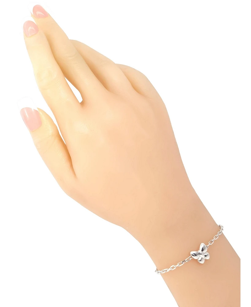 Devata Butterfly Chain Bracelet in Sterling Silver, 7.0 in adj to 8.0 in