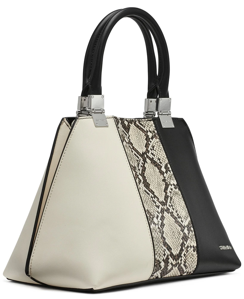 Calvin Klein Granite Convertible Pieced Snake Satchel