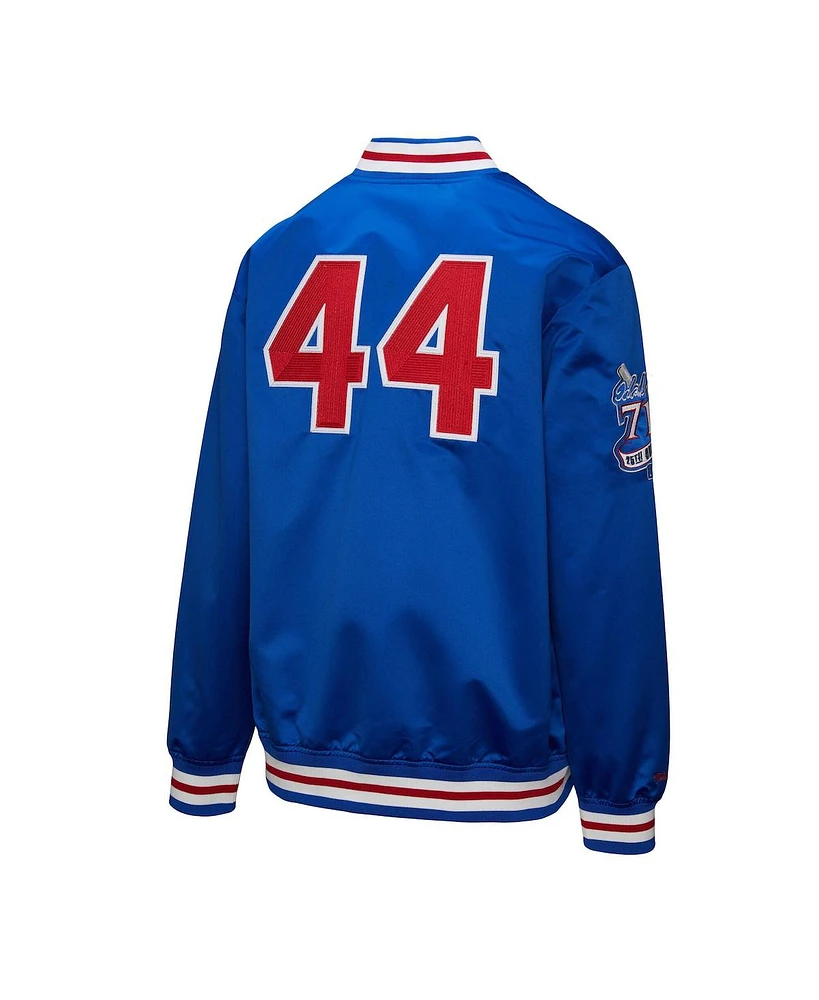Mitchell & Ness Men's Hank Aaron Royal Atlanta Braves Legends Collection Vintage Satin Full-Snap Jacket