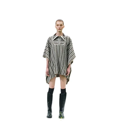 Labeca London Women Juniper Striped Wool Cape