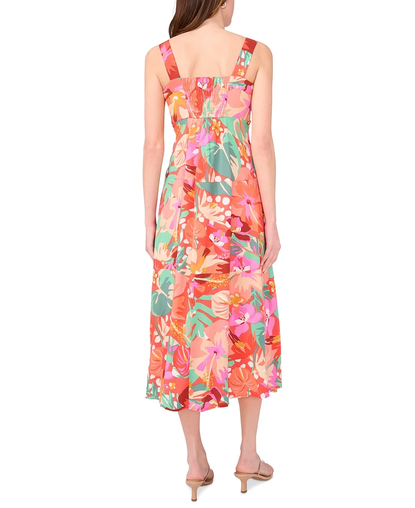 Msk Petite Floral-Print Maxi Dress