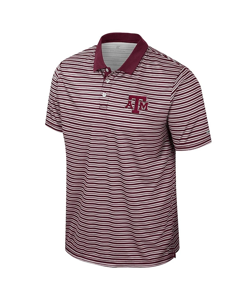 Colosseum Men's Maroon Texas A&M Aggies Striped Polo Shirt