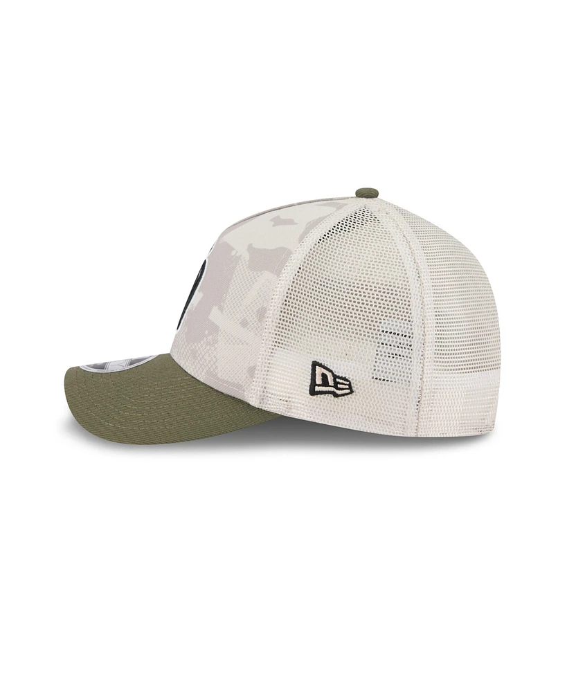 New Era Men's Light Beige/Olive San Diego Padres 2025 Armed Forces Day 9FORTY M-Crown A-Frame Adjustable Hat