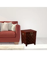 Wood Square End Table for Living Room or Bedroom Accent