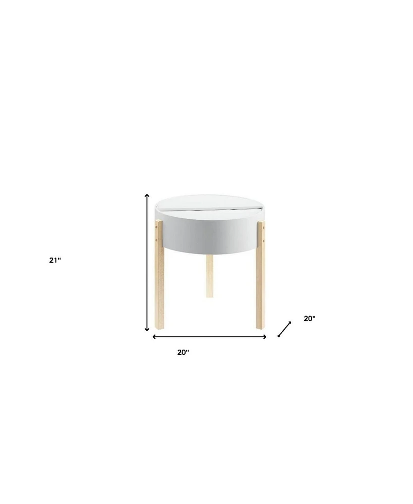 Elegant Manufactured and Solid Wood Round End Table for Your Living Space