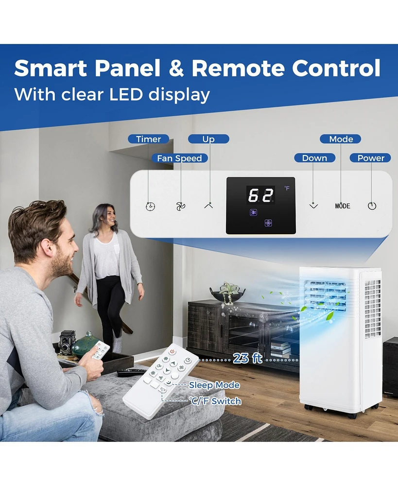 9000 Btu Portable Air Conditioner 3 in 1 Ac Unit with Fan and Dehumidifier