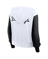 Nike Women's White Georgia Bulldogs Cropped Beyond Capability Color-Block Script Full-Zip Hoodie