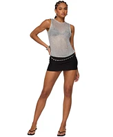 Edikted Women's Amalya Shiny Sheer Knit Top