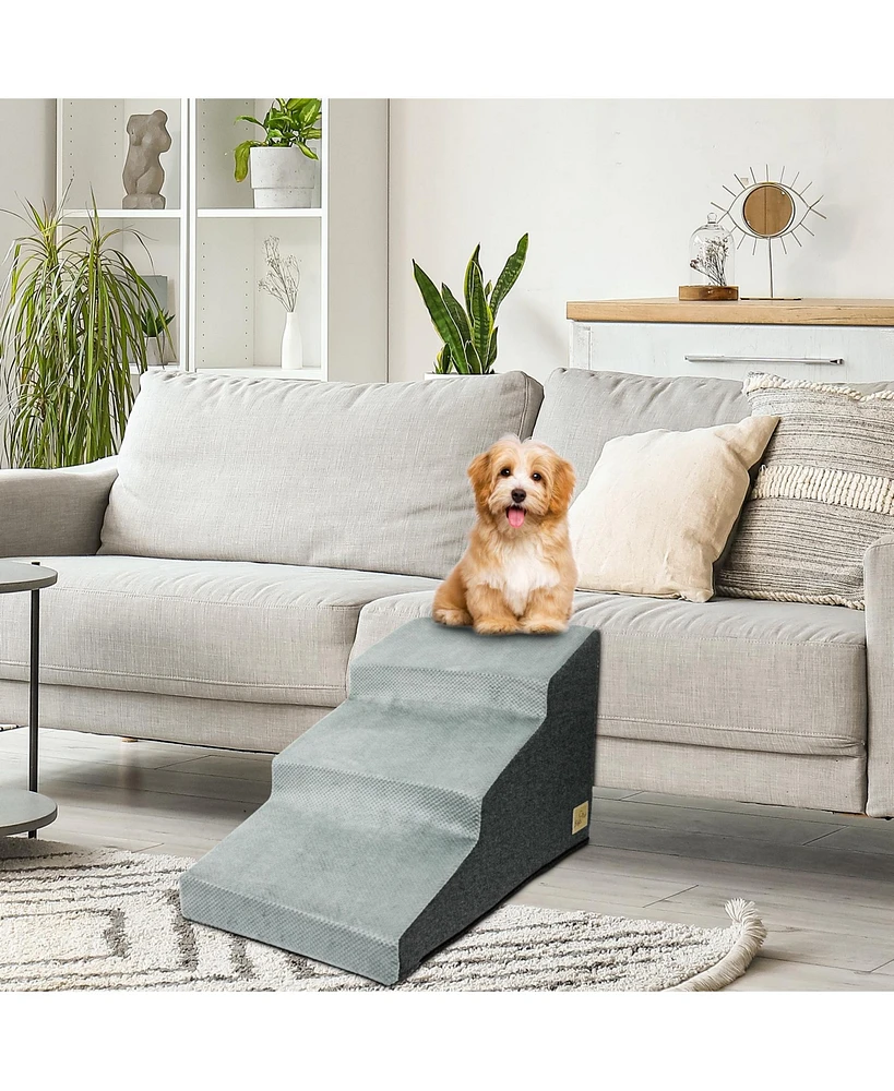 Bingopaw 3-Step Non-Slip Sponge Dog Stairs for Small Dogs