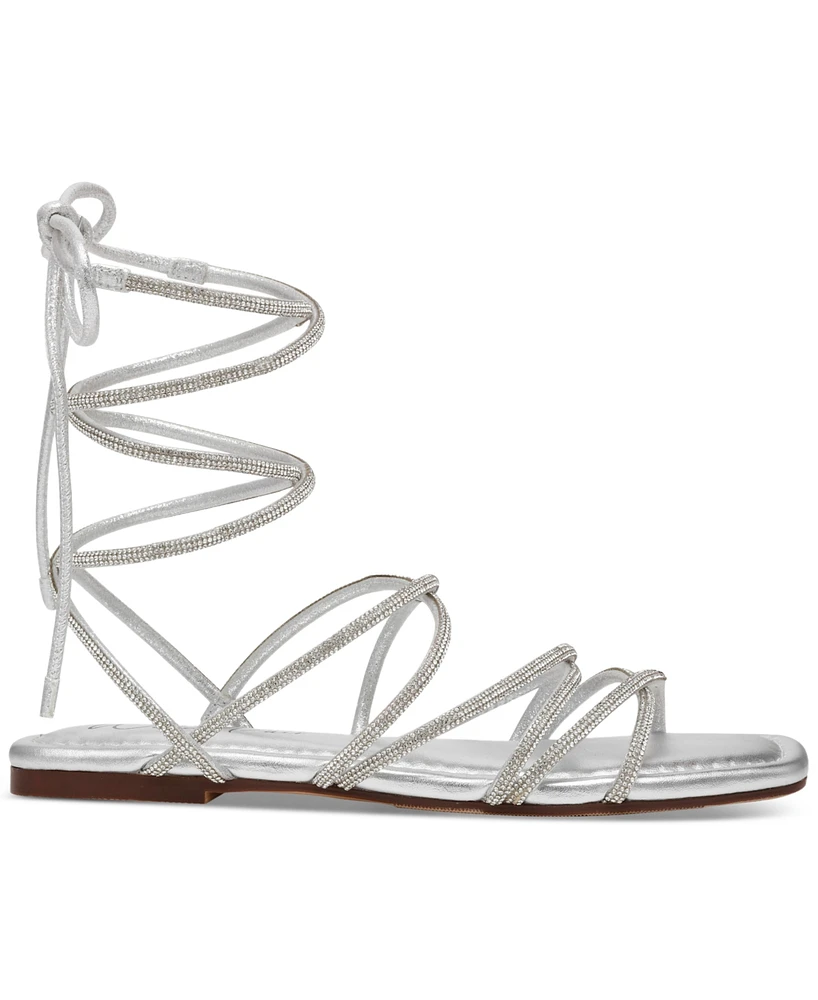 Wild Pair Ednaa Lace-Up Flat Sandals, Created for Macy's